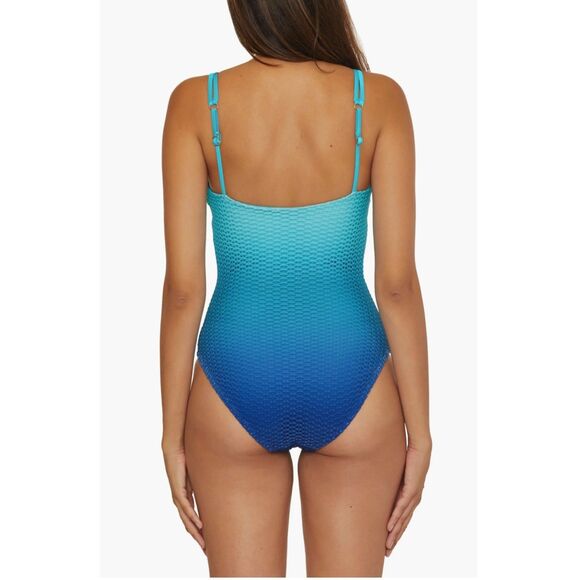 NWT Trina Turk Women's Sun Opal One-Piece Swimsuit in Moon Blue Ombre Size 4 - Picture 4 of 13